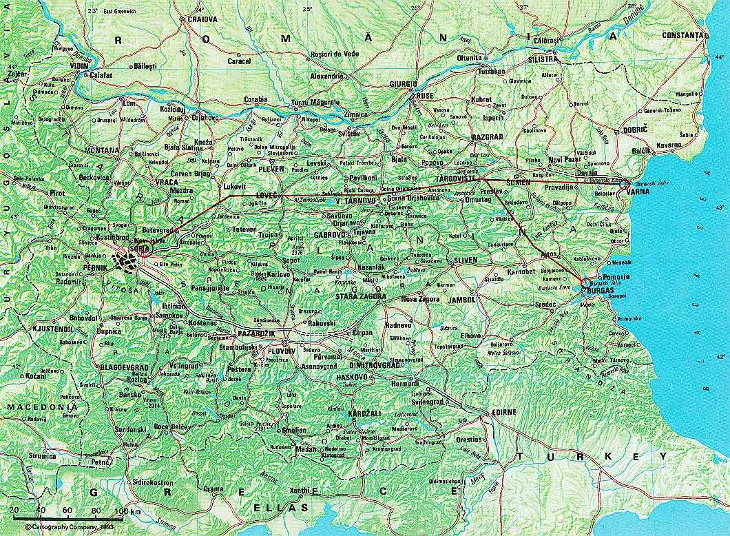 Map of Bulgaria